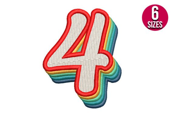 Retro Number Four Embroidery Design Review